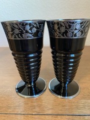 Duncan Miller Ripple Call of the Wild Silver Overlay Tumblers, Set of 4