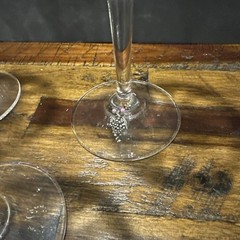 Vintage 80s Mikasa Crystal Ribbon Holly hand blown Set of 6 Glasses Gold Rim