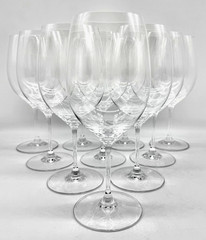 SET OF 10 RIEDEL VIVANT CLASSIC 9in RED WINE GLASSES, EXCELLENT CONDITION