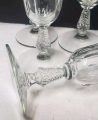ROCK SHARPE Dartelle Juice Glass Set of 7 #3007 Stem Floral Cut 6″ Tall