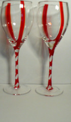 Pier 1 Double Red Twist 9″ Water Goblets – 2