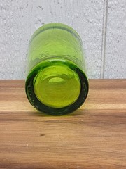 Vtg Lime Green Handblown Glass Tumbler 6″