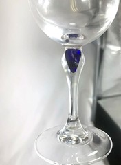 4 Courvoisier Crystal Cobalt Blue Teardrop Stem Cognac Aperitif Cordial Glasses