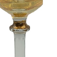 Vntg Cristalleria Fumo Crystal Hand Made Amber Top Column Stemware Italy 1970’s