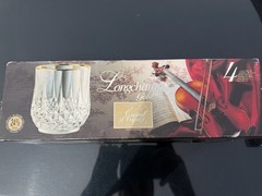Set of 4 Cristal d’Arques Crystal Longchamp Gold Whiskey Tumblers NEW
