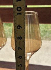 Vintage Estelle Wine Glasses Large Peach Amber Luster Stemmed Set Of3