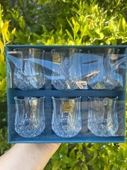 Vintage 6 Longchamp Cristal d’Arques France Tumbler Old Fashioned Liquor Glasses