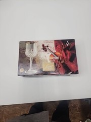 CRISTAL D’ARQUES LONGCHAMP CRYSTAL WINE GLASSES GOLD TRIM 7.5 oz. Set Of 4