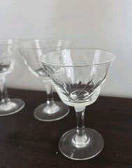 Set of 4 Vintage Etched Cordial Glasses With Floral Design Clear ~ Pre-Owned