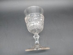 EAPG Co-op Flint Glass Goblet Currier and Ives