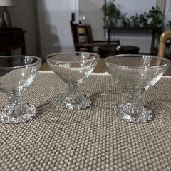 Set of 3 Clear Vintage Anchor Hocking Boopie Sherbet Dessert Cups