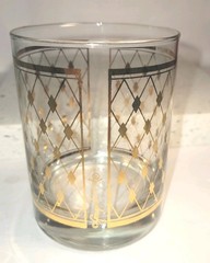 Georges Briard Mid Century Double Old Fashioned Rocks Glass 24k Gold…