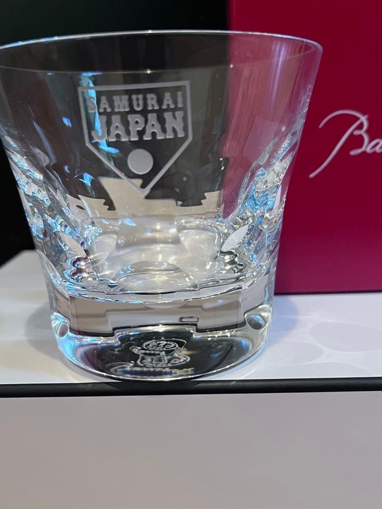Baccarat Samurai Japan Logo Glass, Beluga Rock Glass, New, Boxed