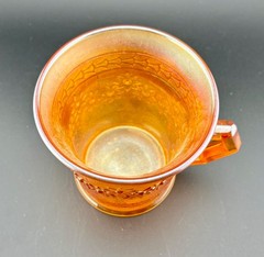 Vintage FENTON Marigold Carnival Glass Mug ORANGE TREE 3.5″ Tall