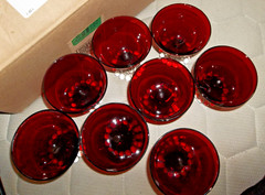 Set of 8 Anchor Hocking Royal Ruby Berwick Boopie Cocktail Glasses 3 1/2 oz