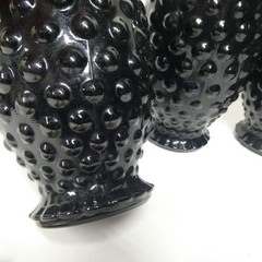 Indiana Tiara Hobnail Ebony Black – Set of 4 Flat Tumbler Glasses Vintage