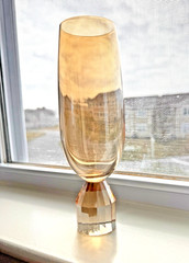 Wine or Champagne Glass-Iridescent Gold-Ava Collection by Tempa-Faceted Base