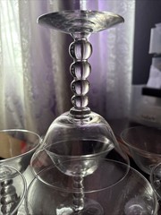 Imperial Glass Candlewick 3400 6oz Tall Sherbet/Champagne 4 Beads – (Set of 7)