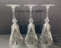 (3) JG Durand Cristal D’Arques Vincennes Crystal Water Goblet 9 1/2” France EUC