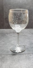 Hand Etched Grapes and Leaves Wine Glasses