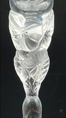 Pair Tall Crystal Champagne Flutes Floral Stem 12” Elegant Wedding Toast Glasses