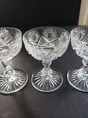 4 champagne glasses sherbet, Brilliant Period Cut Crystal Val St Lambert 3157/17