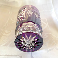 Amethyst Highball, 24% Lead Crystal by Ajka Hand Cut, Hungary, 5″ tall