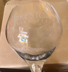 Luigi Bormioli Burgundy Wine Glass Set of 4 13oz Preston Vineyards Etched