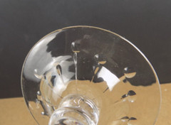 Antique Cut Rock Crystal Wine Glass Double Air Twist Stem