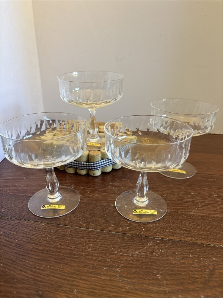 Noritake CRYSTAL HARRIET SHERBET/CHAMPAGNE 4 3/8″ Set Of 4 New With Tags