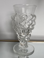 Rare Vintage Mold Blown Grape Bunch & Leaves Tea Tumbler Glass Clear Cup MCM Cup