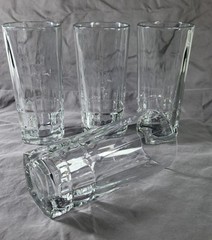 4 Libbey SQUIRE Coolers Square Heavy Bottom Highball Drinking 16 oz Glasses