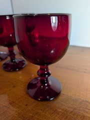 Ruby Red Hoffman House/(4) Imperial Glass/Ohio Water Goblets