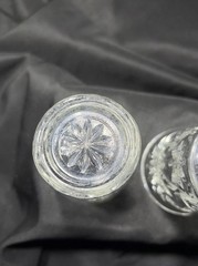 Set Of Five Early American Prescut Juice Glasses Star Starburst (2) 4.5”(3) 3.5”