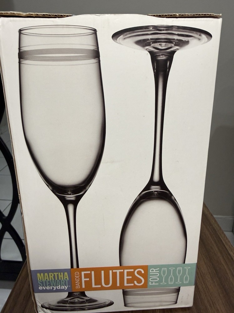 Martha Stewart Everyday Set Of 4 Flutes
