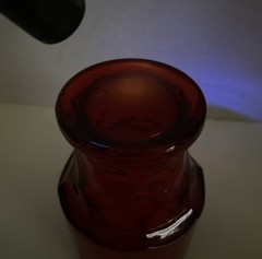 Vtg Viking Ruby Red Georgian Honeycomb Drinking Glass 5″ Water Tumbler Uv Glow