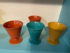 4 Hazel Atlas SIERRA OVIDE PLATONITE 6 OZ FTD TUMBLERS/SHERBETS
