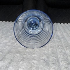 Vintage Libbey Sirrus Blue Wine Glass Goblet Ribbed Design 7”