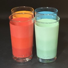 Bartlett-Collins Four Seasons Ombré 5” Glass Tumblers Vintage Set Of 4*