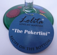 Lolita Martini Glass » Pokertini » Recipe on Bottom of Glass NEW Barware Hipster