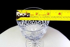 Kusak Brilliant Cut Crystal Cherry Diamond And Fan 2pc 6 1/4″ Claret Wines 1975-