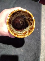 Vintage Canonsburg Pottery Brown Drip Glaze Set Of 5 Tumblers Cups Glasses USA