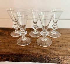 Steuben-Mid-Century Modern #7737 Sherry Glasses by Sydney Waugh C. 1937