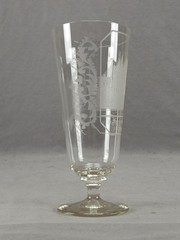 Antique German Engraved Hamburger Hof in Hamburg Flint Ale Glass C. 1883-1890s