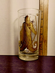 Anchor Hocking Zodiac 22kt Gold Glass tumblers FULL SET of 12 Barware RARE! VTG!