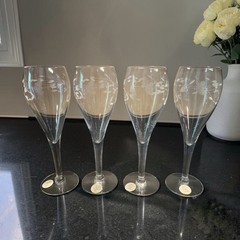 Vintage Princess House Heritage Tulip Champagne Flutes Glasses Set Of 4