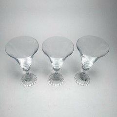 3 VTG Mikasa Stratton Crystal Water Goblets Wine Glasses Flared Bowl Ritz Stem