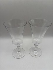 2 Vintage Mikasa Crystal/Lead-Crystal Water/ Ice Tea Goblets 10 Oz, 8 1/8” Tall