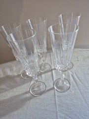 5 Vintage Anchor Hocking Legacy 6oz Champagne Flutes – 8.25” USA