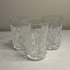 Waterford Clare Crystal Tumblers Cut Glass 4 1/2 set of 3 READ